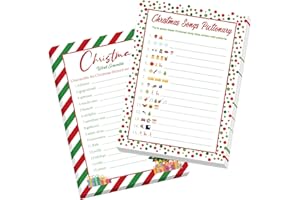 COCHIE 30 Players Christmas Party Games for Adults Family Office Large Groups, Xmas Parties Songs Pictionary Game, Guesstures Game, Word Scramble Games with Answer Key (Christmas Tree)