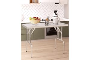 RIEDHOFF Stainless Steel Folding Table 48" x 24", [NSF Certified][Heavy Duty] Commercial Kitchen Prep Table for Home, Restaurant, Hotel