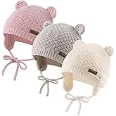 JANGANNSA Cute Knitted Boys Girls Christmas Beanie Warm Earflap Winter Hat Infant Toddler Baby Beanie 0-2Y