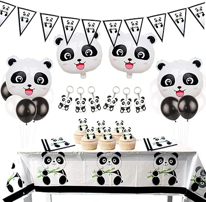 Amazon Com Joymemo Panda Party Supplies Favors Key Chain Table