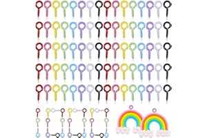 TXIN 1000 Pcs Small Eye Screws for Jewelry Making, Colorful Screw Eye Pins Clasps, Self Tapping Jewelry Screws Hooks, Mini Metal Hoop Pegs for Woods Arts DIY Crafts Projects (4 x 8 mm)