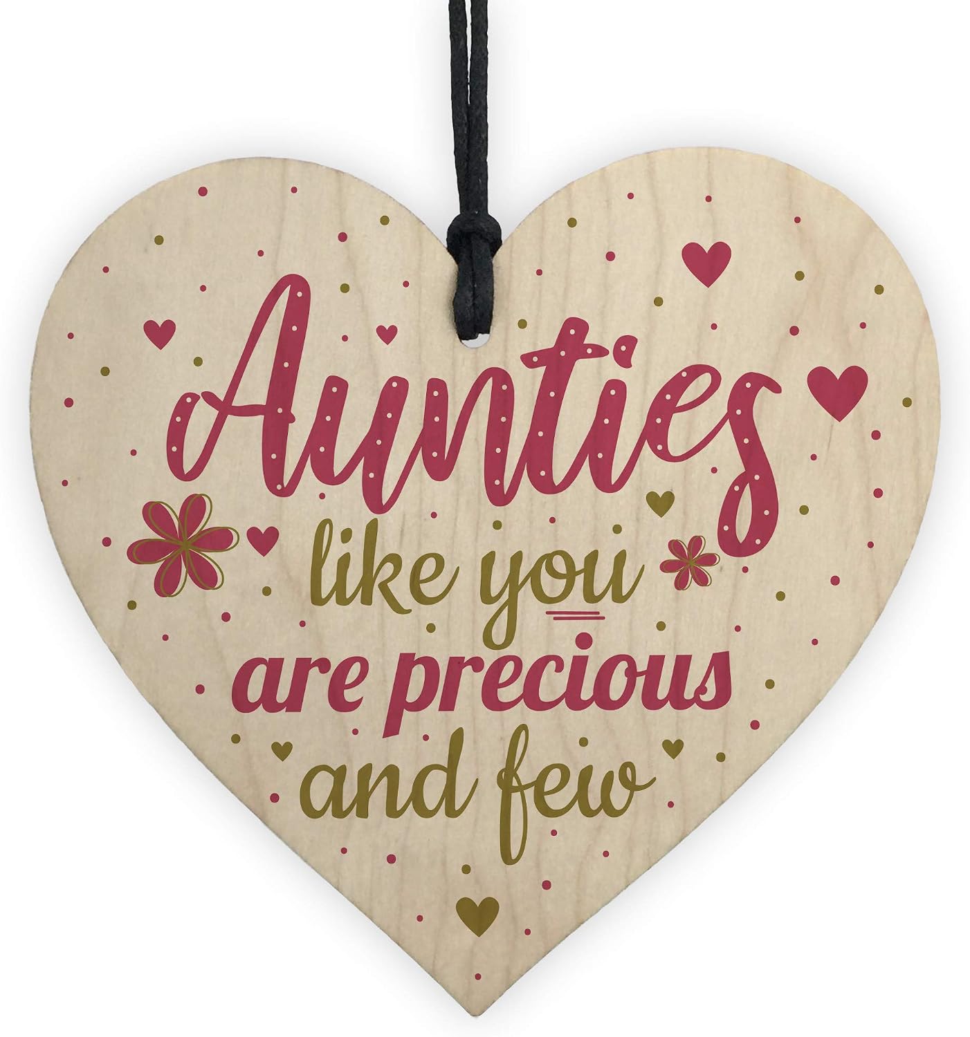 Red Ocean Handmade Auntie Aunt Gift Wooden Hanging Heart Plaque Birthday Christmas Thank You Friendship Gift Sign