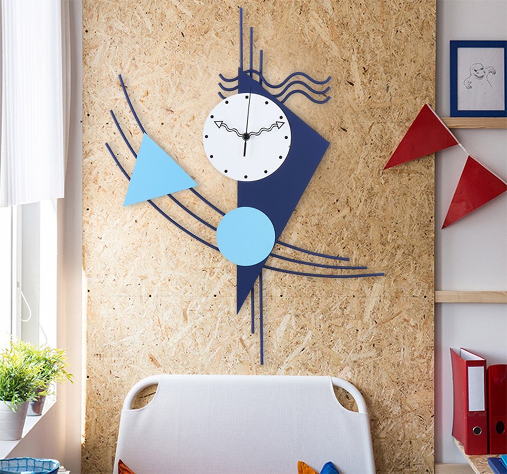 格安 地中海スタイルの壁時計 Gzdシンプルなスタイル地中海沿岸モデルの壁時計居間木製のミュート壁時計 61 47 2センチメートル 青 電池なし B07dpp4txq Studioweb Com