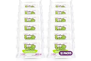 Hand, Face and Nose Wet Wipes for Kids and Baby, Boogie Wipes, Alcohol Free, Unscented, Wipes Away Dirt and Germs, Soft Natural Saline Tissue with Aloe, Chamomile and Vitamin E, 30 Count, Pack of 12