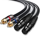 Dual XLR to RCA Cable 5Ft, Heavy Duty 2-XLR Female to 2 RCA/Phone Plug Male HiFi Stereo Audio Connection Microphone Cable Int