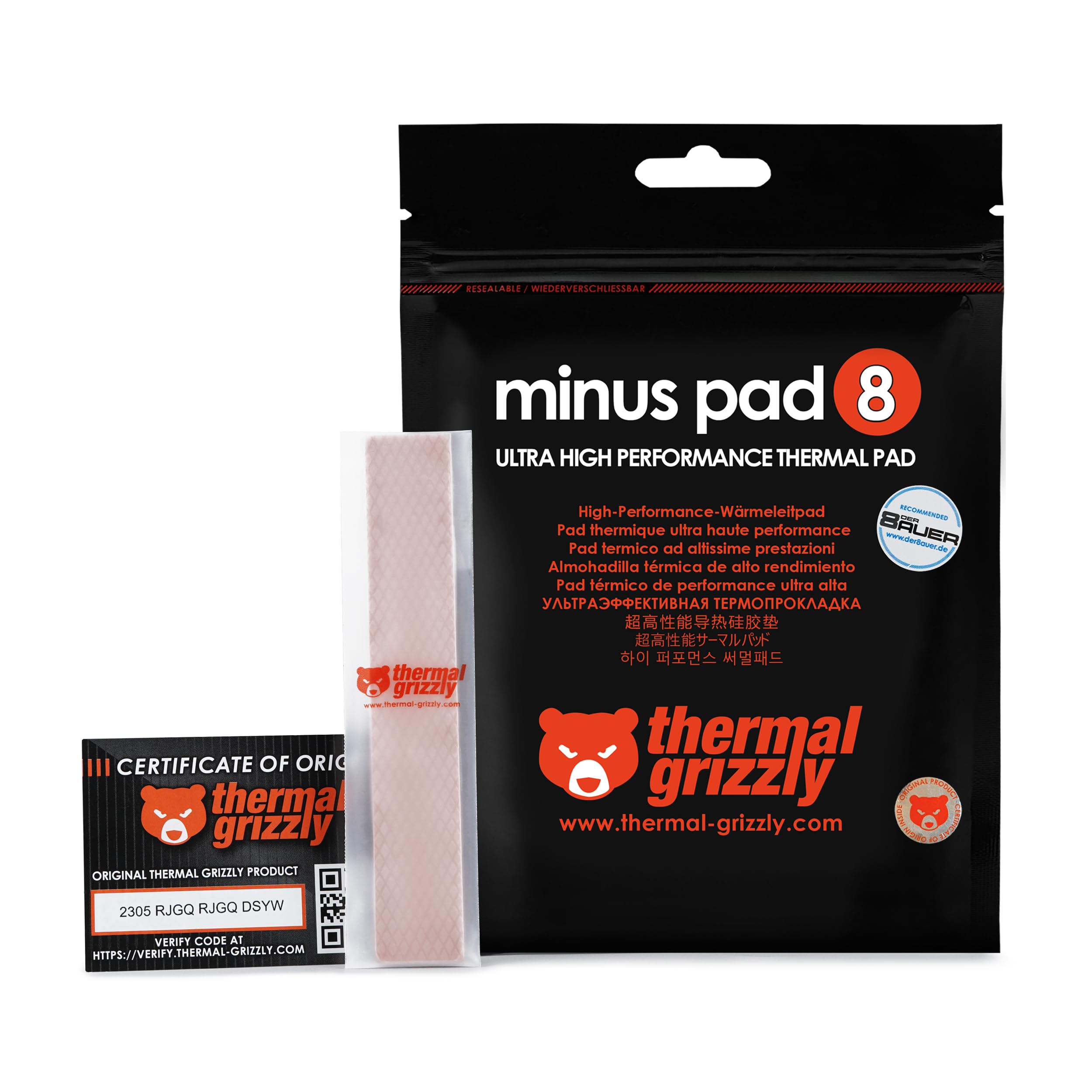Thermal Grizzly compatible Minus Pad 8-120 × 20 × 3,0 mm