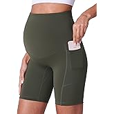 POSHDIVAH Maternity Shorts for Women Over Belly Biker Summer Pregnancy Workout Yoga Active Running Short Leggings 5"/8"
