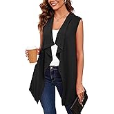 Heymoments Women's Sleeveless Open Front Cardigans Lightweight Casual Soft Summer Vests with Pockets S-2XL