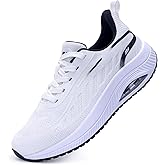AOV Wide Walking Shoes Women Arch Support Plantar Fasciitis Tennis Sneakers Orthotic Tennis Shoes for Workout Gym Black Size 8