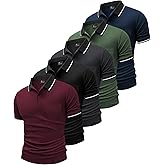 GEEK LIGHTING Men's Polo Shirts with Pocket 5 Pack