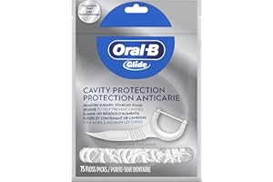 Oral-B Glide Cavity Protection Floss Picks, Helps Prevent Cavities, Unflavored, 75 Floss Picks