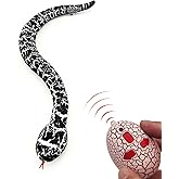 Tipmant Realistic Remote Control Snake RC Animal Toy Crawling Electric Electronic Battery Powered Honored for Kids Cat Halloween Christmas Prank Birthday Gifts (Black)