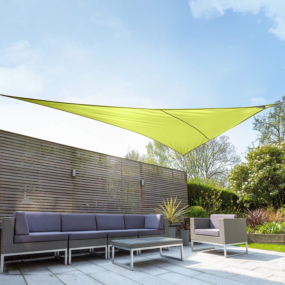 Kookaburra Waterproof Garden Sun Shade Sail Canopy in Lime 98% UV Block (6m x 4.2m Right Angle Triangle)