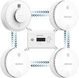 WISUALARM Wireless Interlinked Smoke Heat CO Alarm Kit 3 Smoke 1 CO 1 Heat