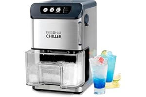 PERSONAL CHILLER Nugget Ice Maker Countertop, 55Lbs/24h Soft Chewable Ice Maker, Self-Cleaning Ice Machine for Home Bar, Business