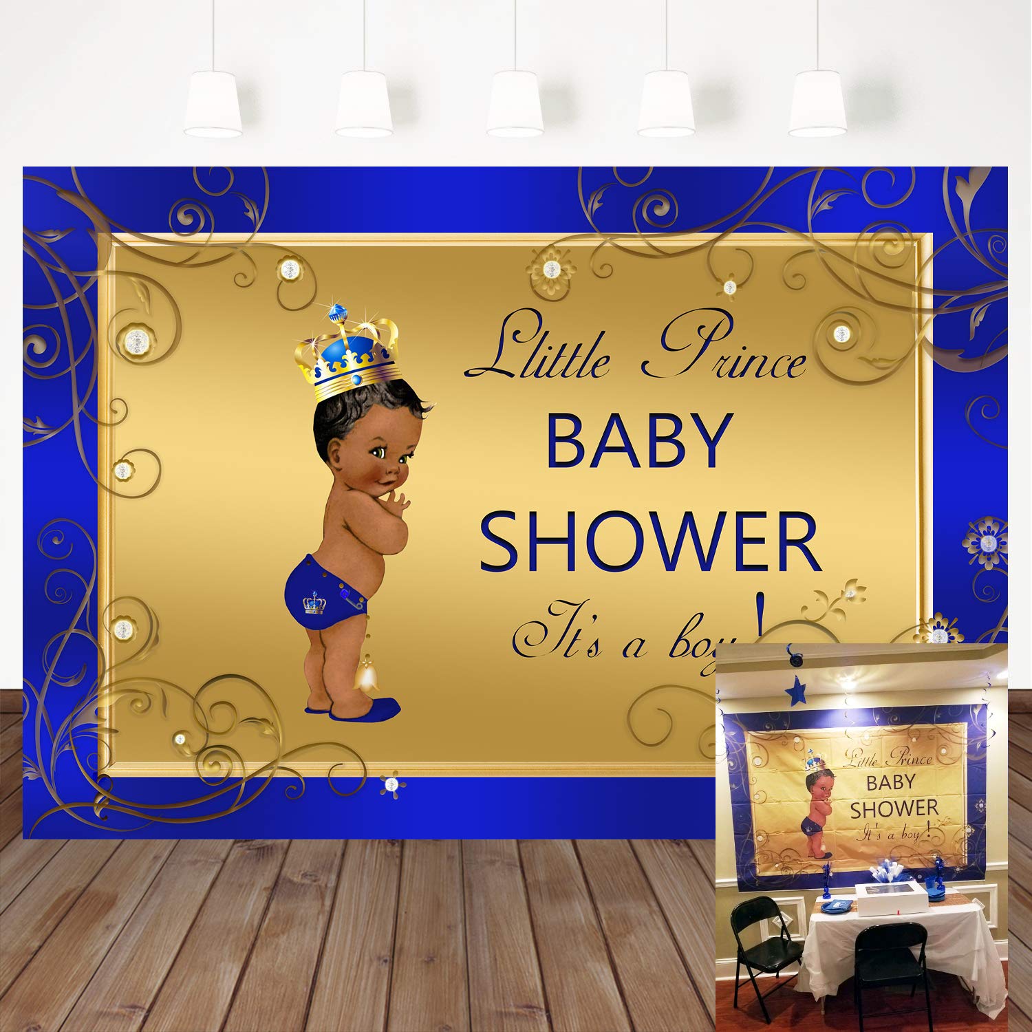 Mehofoto Baby Shower Backdrops Royal Prince Background Baby Birthday