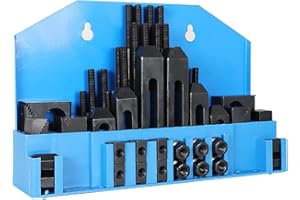 GXYWADY 1/2 Inch T-Slot Clamping Kit 3/8 Inch-16 Bolt Replacement for Bridgeport Mill with Plastic Storage Box 58 Pieces