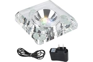 SYWAN 3" Crystal LED Light Base,4 Colors 7 LED Display Plate with AC Adapter for 3D Glass Art (Square)