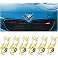 3D Devil Car Logo Stickers, 6PCS Waterproof Demon Style Vehicle Decal Sticker, Soft Self- Adhesive Auto Emblem Logo Car Styling Paper Decoration, Universal for SUV Truck Pickup (Gold)