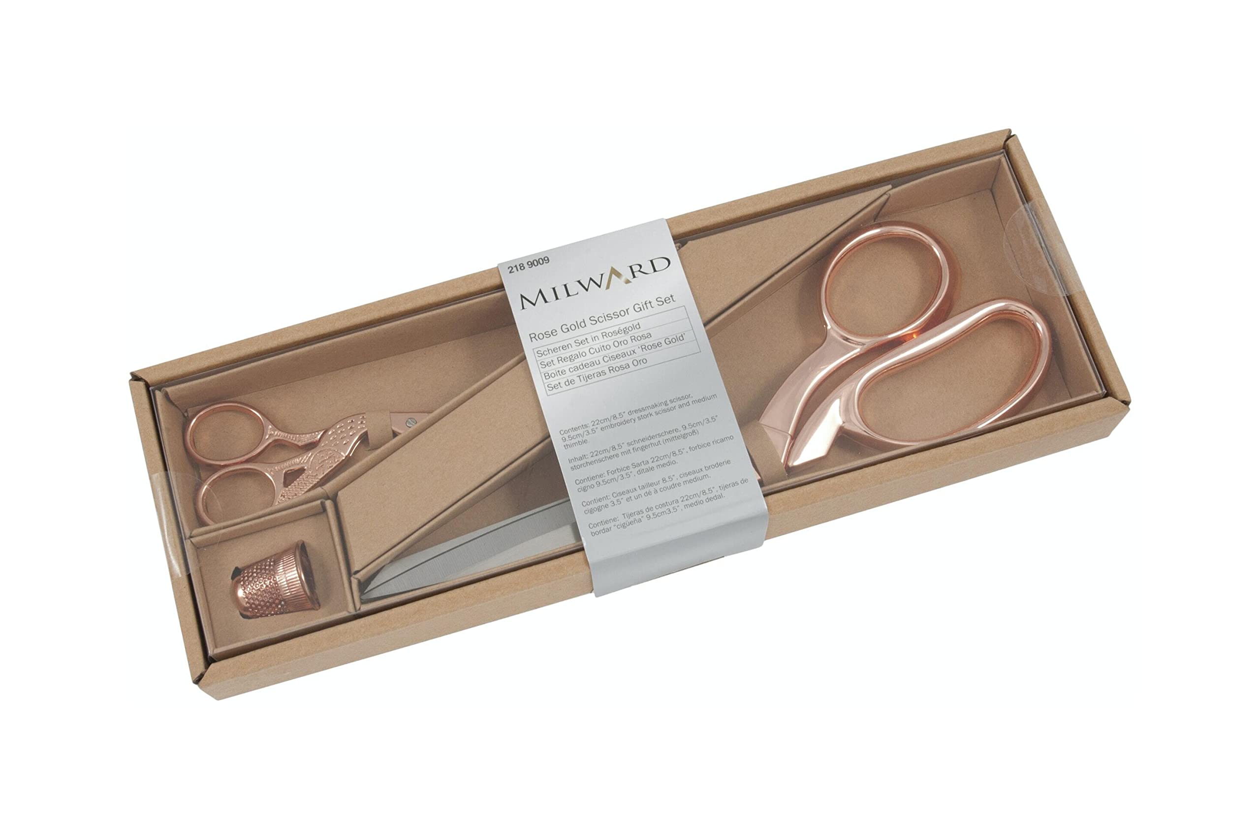 MILWARDS 2189009 Rose Gold Scissor Gift Set, 22cm