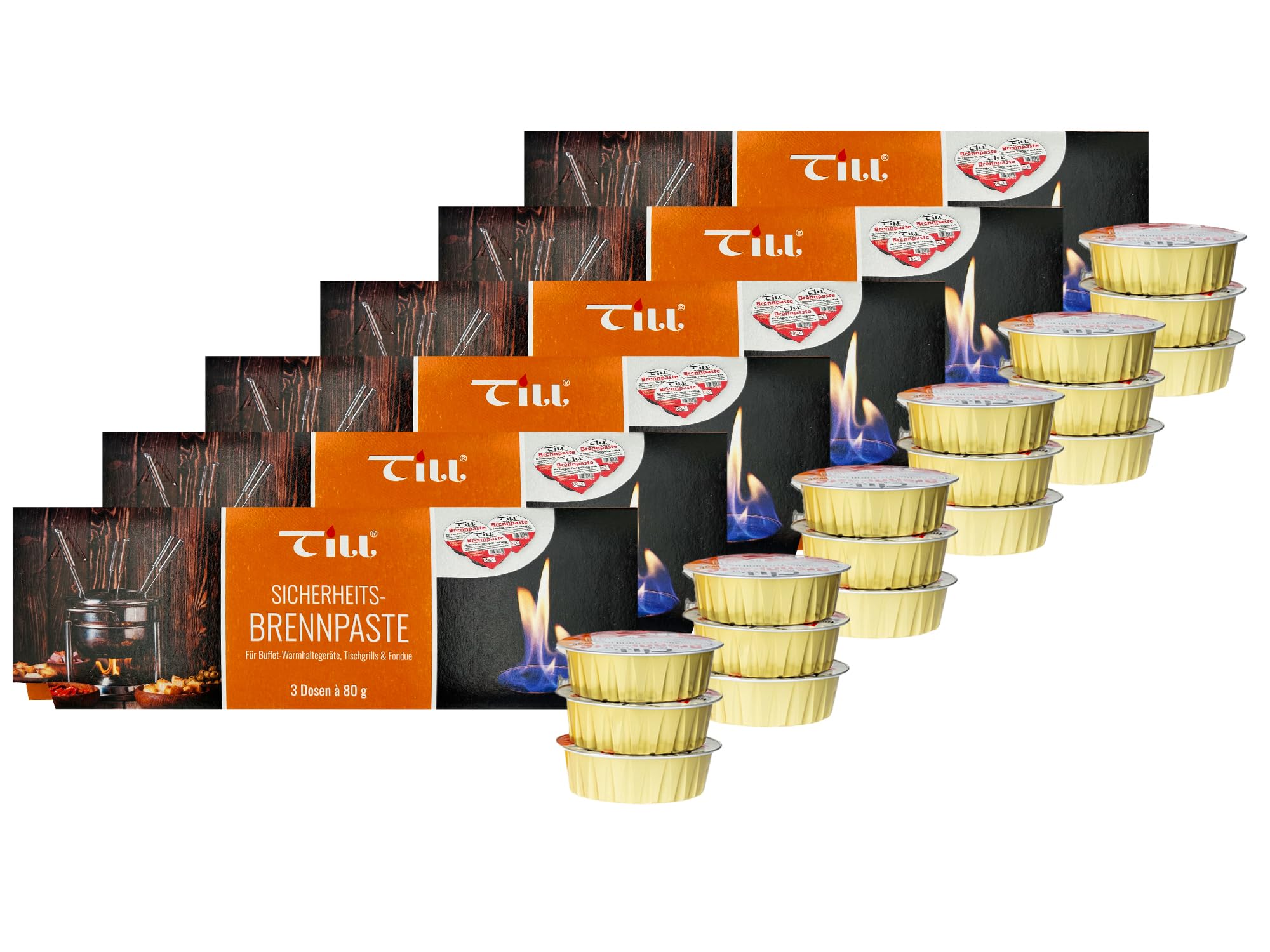 Till Fondue Gel 3 x 80g pots per Pack - Different Sets (6X Set of 80g (18 Pieces))