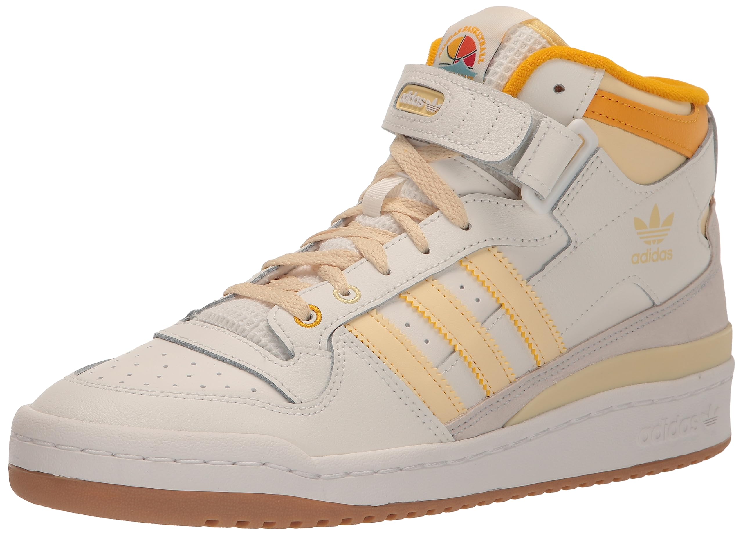 adidas Originals Mens Forum Mid Cloud White/Crew Yellow/Gum 4 Image