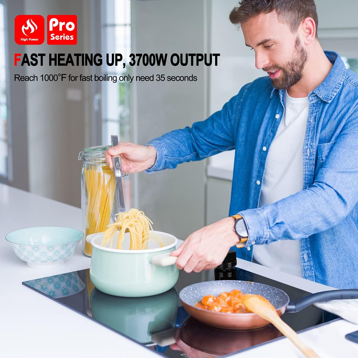 21" Electric Cooktop, GASLAND Chef Professional 21 inch Drop in Radiant Electric Cooktop, 240V Ceramic Electric Stove 2 Burners, 9 Heating Levels, Knobs Control, Instant Heating Up, UL Approved: Appliances