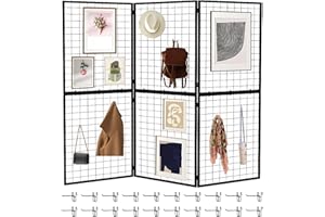 DEYEGELEA Foldable Gridwall Display Panel - 3 Pack of 2x5 Ft Heavy Duty Z Unit Wire Grid Wall Panels for Retail Store, Trade Show, Pop Up Shop, Versatile Merchandiser Display