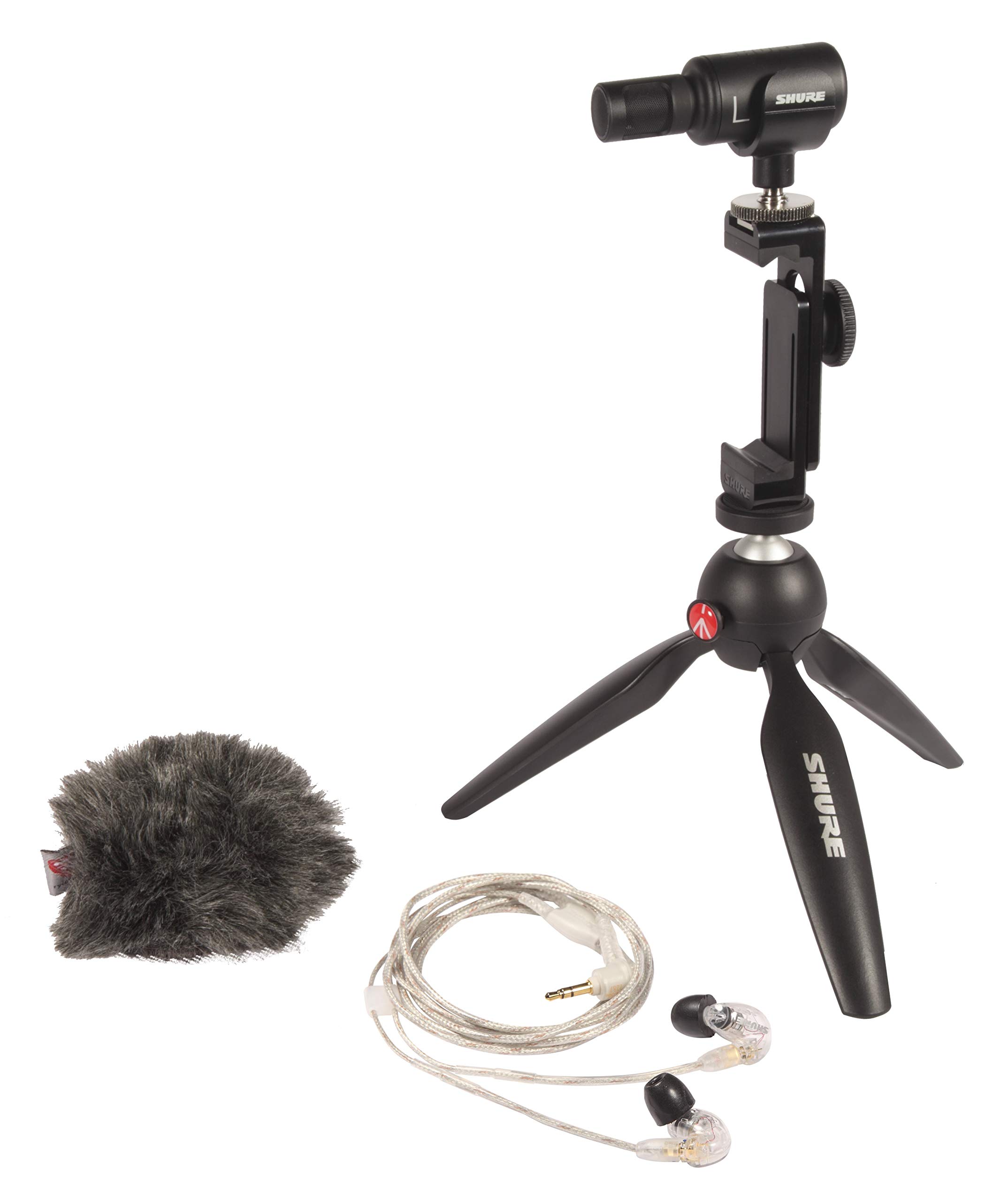 Shure Pacchetto Di Prodotti Applicazioni Di Videografia Portatile, Composto Da Auricolari Se215, Kit Video Mv88 E Microfono Digitale Stereo A Condensatore