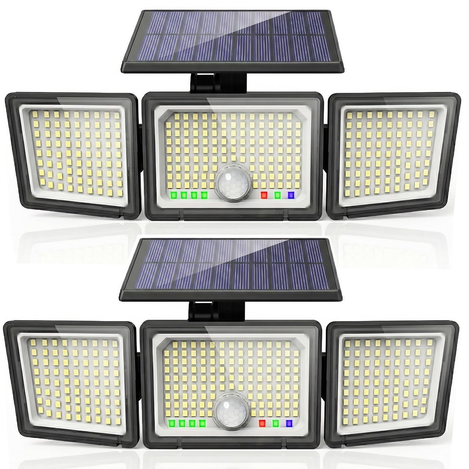 CLAONER Solar Lights Outdoor, Upgraded 286 LED Motion Sensor Security Light with 360° Wide Lighting Angle, Easy to Install, IP65 Waterproof Durable Solar Powered Flood Lights for Outside 2 Pack