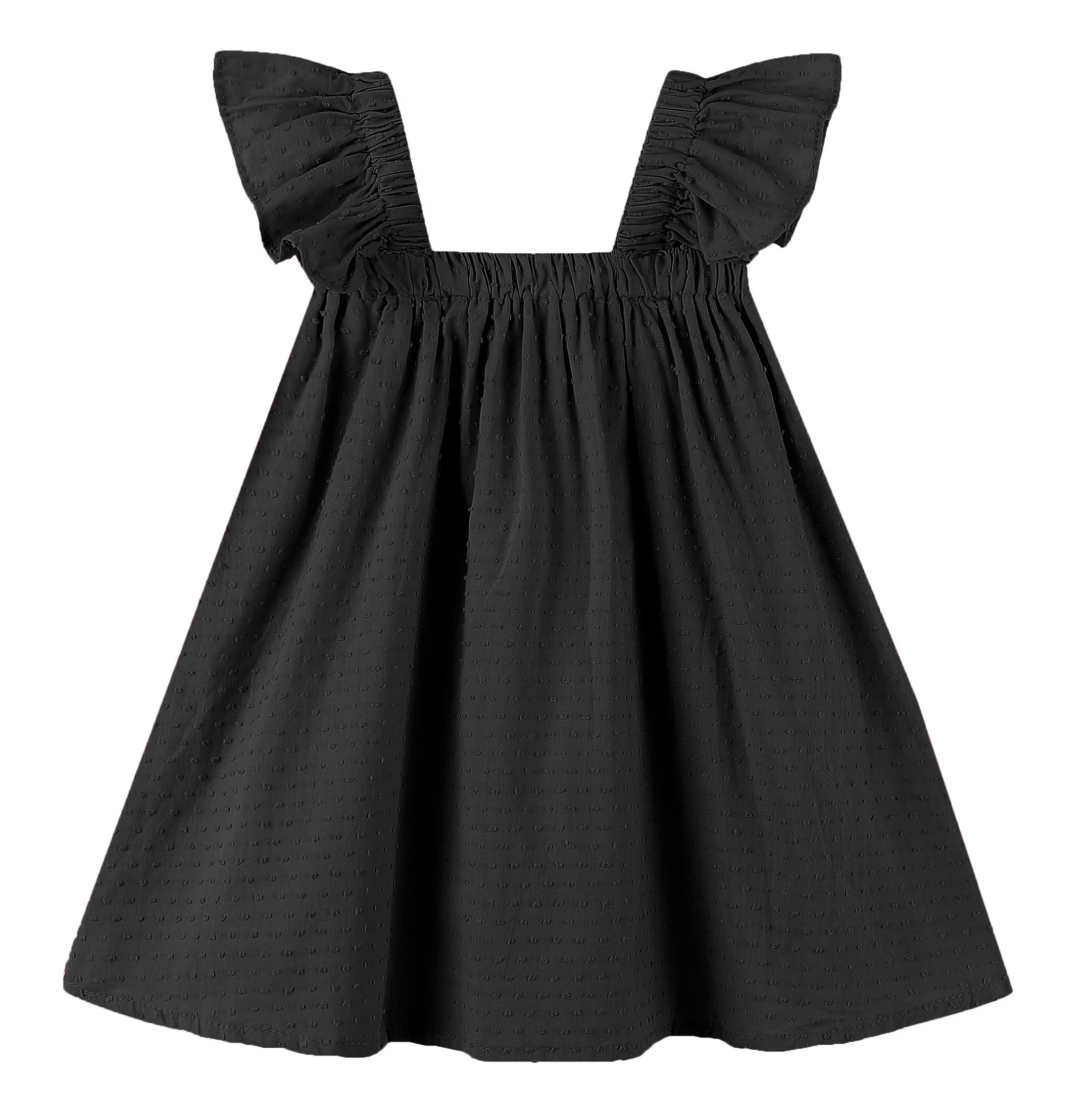 Photo 1 of LNKXRTY Baby Girls Cotton Dress Sleeveless Swiss Dot Dress Toddler A-Line Casual Dress Sleeveless Baby Cute Party Dresses 688 Black 110