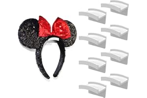 Modern JP Adhesive Hooks for Disney Ears (8-Pack) - Minimalist Disney Ear Holder, No Drilling Headband Holder Design, Strong Hold Headband Organizer - USA Patented, White