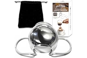 G & J'S FINEST XL Coffee/Espresso Extract Chilling Tool with Removable Stand - 2.6x BIGGER (2.2"/55mm) Stainless Steel Chiller Ball/Ice for Better Tasting Espresso (NOT SOLID)(Removable Stand)
