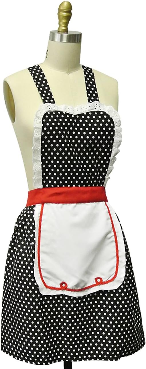 Kella Milla Retro 50's Polka Dot Apron: Home & Kitchen