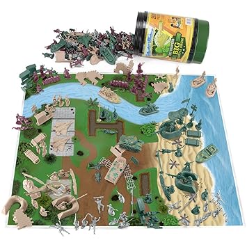 260 Piece Tiny Troopers Big Battle Drum Army Man Playset with Vehicles