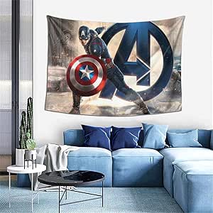 LMHBLTOP Tapiz para colgar en la pared, diseño de Capitán América