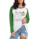T-Shirt Women Long Sleeve Shirt Stole Christmas Funny Printing Unisex Style Girls Ladys i m Booked
