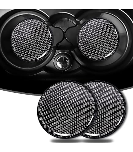 2-Piece BRIDE-Style Black Carbon Fiber Cup Holder Pads – Non-Slip Water Cup Mat For Car Interior