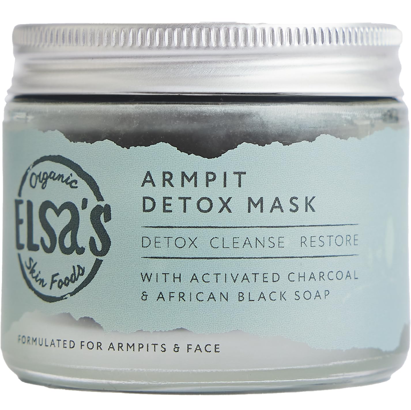 Elsa's Organic Skin Foods - Armpit Detox Mask - Activated Charcoal & African Black Soap - Clears Clogged Pores - Hydration & Moisture Boosting - Antipigmentation