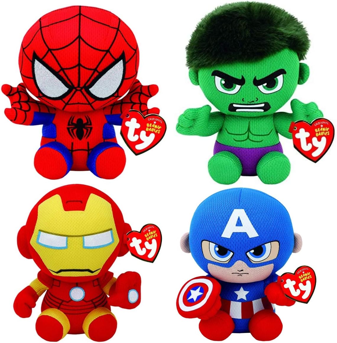 Marvel TY 4piece superhero plush toy set 15 cm Amazon.co.uk Toys