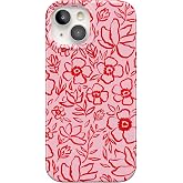Casely iPhone 15 Case | Blush Garden | Floral Doodle | Compatible with MagSafe | Classic Ultra Slim Design