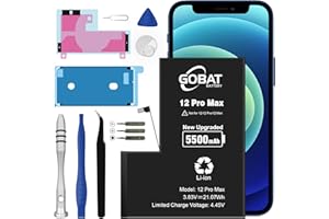 GOBAT Replacement for iPhone 12 Pro Max Battery,5500mAh High Capacity Battery for iPhone 12 Pro Max Model (A2410 A2411 A2412 