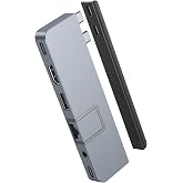 HyperDrive Duo 7-in-2 MacBook USB C Hub &mdash; USB Hub for Mac Pro 14&rdquo; &amp; 16&rdquo; &mdash; 4K60Hz HDMI, Ethernet, USB4 40Gbps 100W Power Delivery, USB-C 10Gbps, USB-A, MicroSD, 3.5mm Jack, Magnetic Mount (Space Gray)