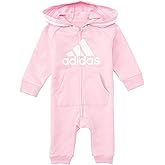 adidas Unisex Baby Long Sleeve Full-zip Hooded Onesie Jumpsuit Hoodie