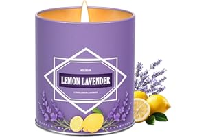 MOLENSUN Lemon Lavender Candle, Candles for Home Scented, 9 oz Soy Wax Candle Gift for Women Men, Aromatherapy Tin Jar Candle