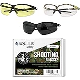 Aqulius 3pk Shooting Glasses - Safety Glasses - Eye Protection for Shooting Range, Tactical Shooting Goggles