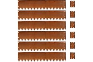 GZLVSOW Corten Steel Garden Metal Landscape Edging 40 inch with Top Bending Protection Pre-Rusted Corten Steel Garden Edging 6 Pack Edge for Lawn Yard (10 inch-180 Degree Bend, Rusted)