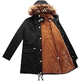 MODFUL Winter Coat Women Jacket Thicken Fleece Lined Parka Jackets with Fur Hood