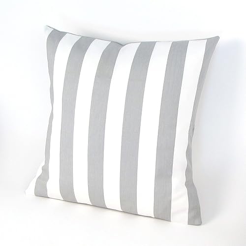 Amazon Com Grey And White Canopy Throw Pillow Cover Stripes