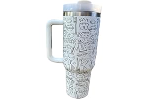 Silva lining designing Stainless Steel 40oz Tumbler - Keeps Drinks Hot/Cold, Engraved, Spill Proof, Dental Hygienist Gift - White, Insulated, Reusable, Dishwasher Safe
